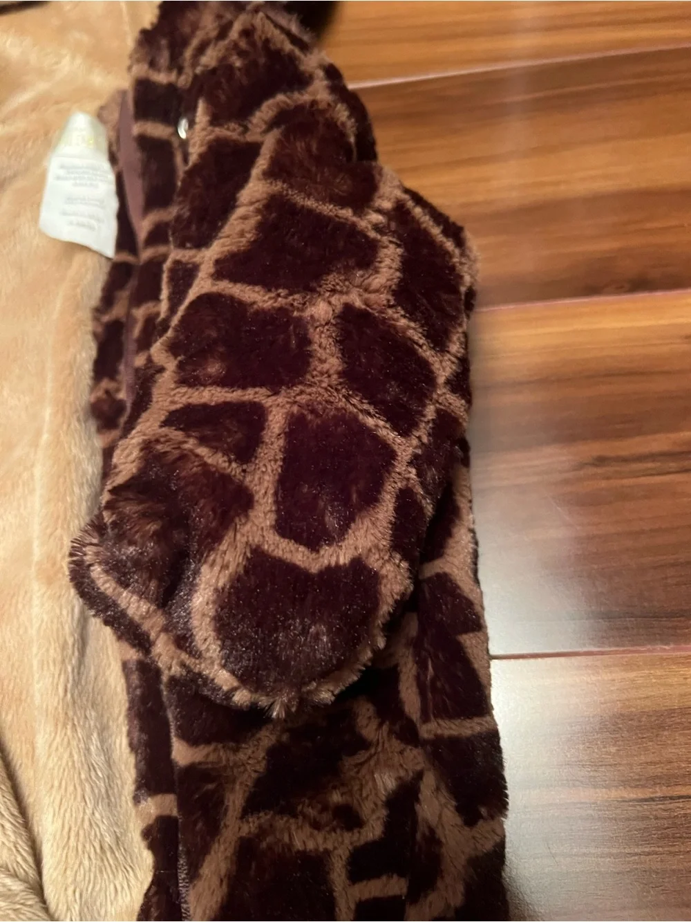 Giraffe-Print Baby Sack with Hood - Brown